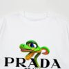 PRADA*Prada* Loose Fit Printed Logo Design Spring Summer New Fashion Crew Neck Short Sleeve T-Shirt, Soft and Comfortable Unisex Wear, Versatile Casual Essential