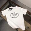 PRADA 25SS Summer New Arrival Crew Neck Short Sleeve T-Shirt! 270g Premium Heavyweight Cotton Fabric with Excellent Hand Feel and Texture, Slim Fit Tailoring for a Clean and Sharp Look, Exquisite Stitching, Great Silhouette, Highly Breathable, Stylish and Versatile for All Ages – Essential Wardrobe Piece for Men