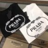 PRADA 25SS Summer New Arrival Crew Neck Short Sleeve T-Shirt! 270g Premium Heavyweight Cotton Fabric with Excellent Hand Feel and Texture, Slim Fit Tailoring for a Clean and Sharp Look, Exquisite Stitching, Great Silhouette, Highly Breathable, Stylish and Versatile for All Ages – Essential Wardrobe Piece for Men