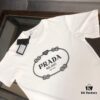 PRADA 25SS Summer New Arrival Crew Neck Short Sleeve T-Shirt! 270g Premium Heavyweight Cotton Fabric with Excellent Hand Feel and Texture, Slim Fit Tailoring for a Clean and Sharp Look, Exquisite Stitching, Great Silhouette, Highly Breathable, Stylish and Versatile for All Ages – Essential Wardrobe Piece for Men