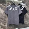 25ss PRADA Hand-Painted Logo T-Shirt Inspired by 80s Retro Style