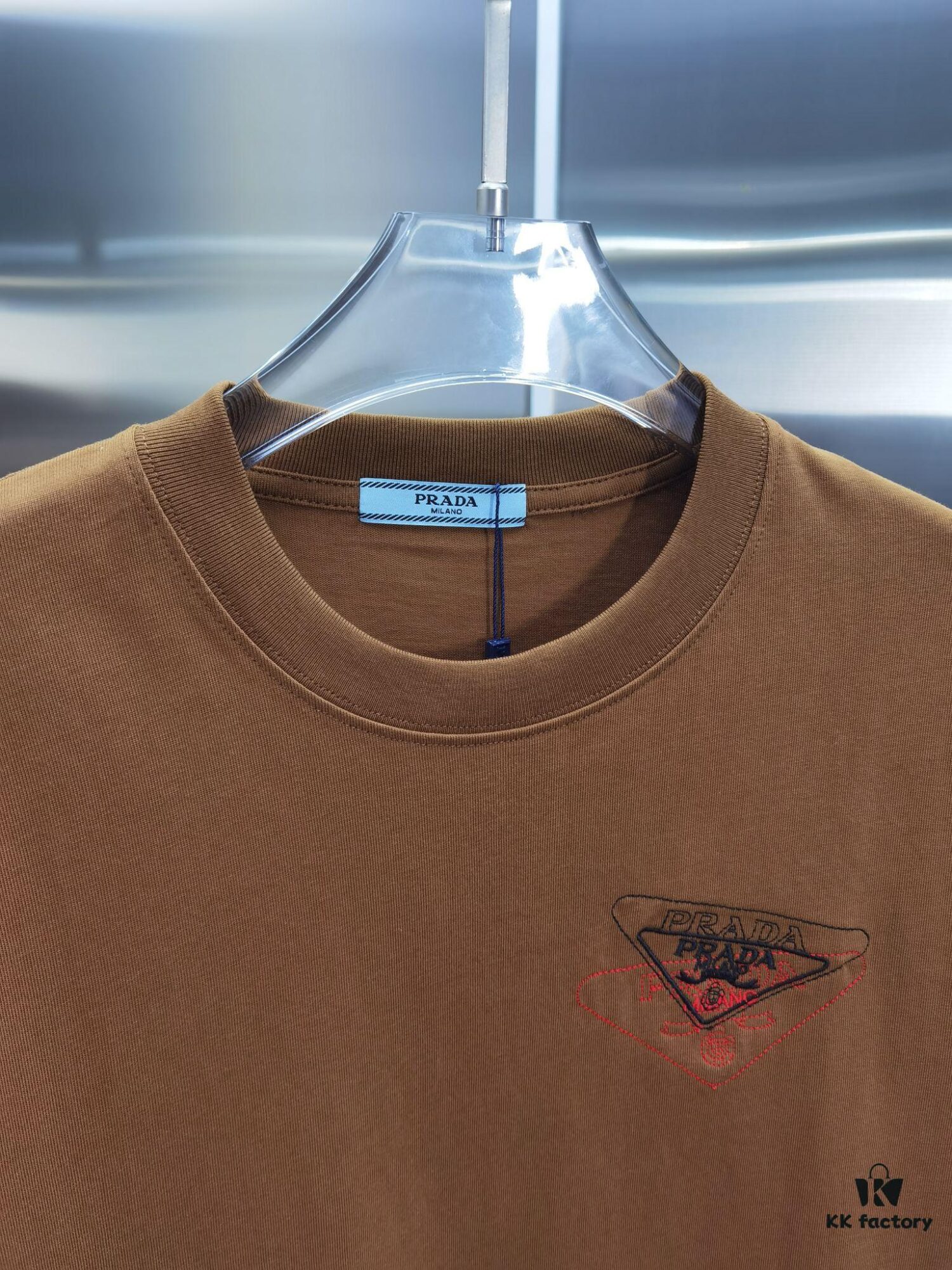 PR*DA Embroidered Premium Short Sleeve T-Shirt (Top Quality, Distinct from Standard Version)