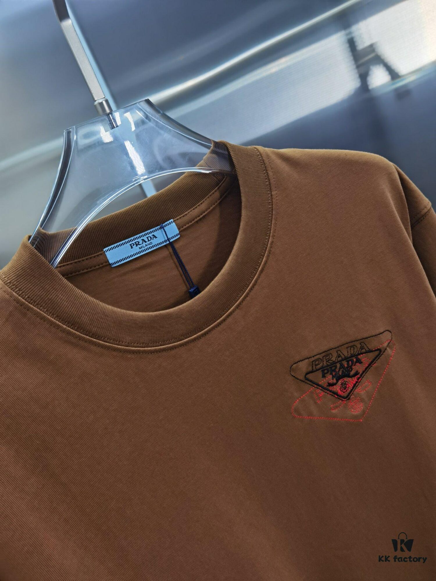 PR*DA Embroidered Premium Short Sleeve T-Shirt (Top Quality, Distinct from Standard Version)