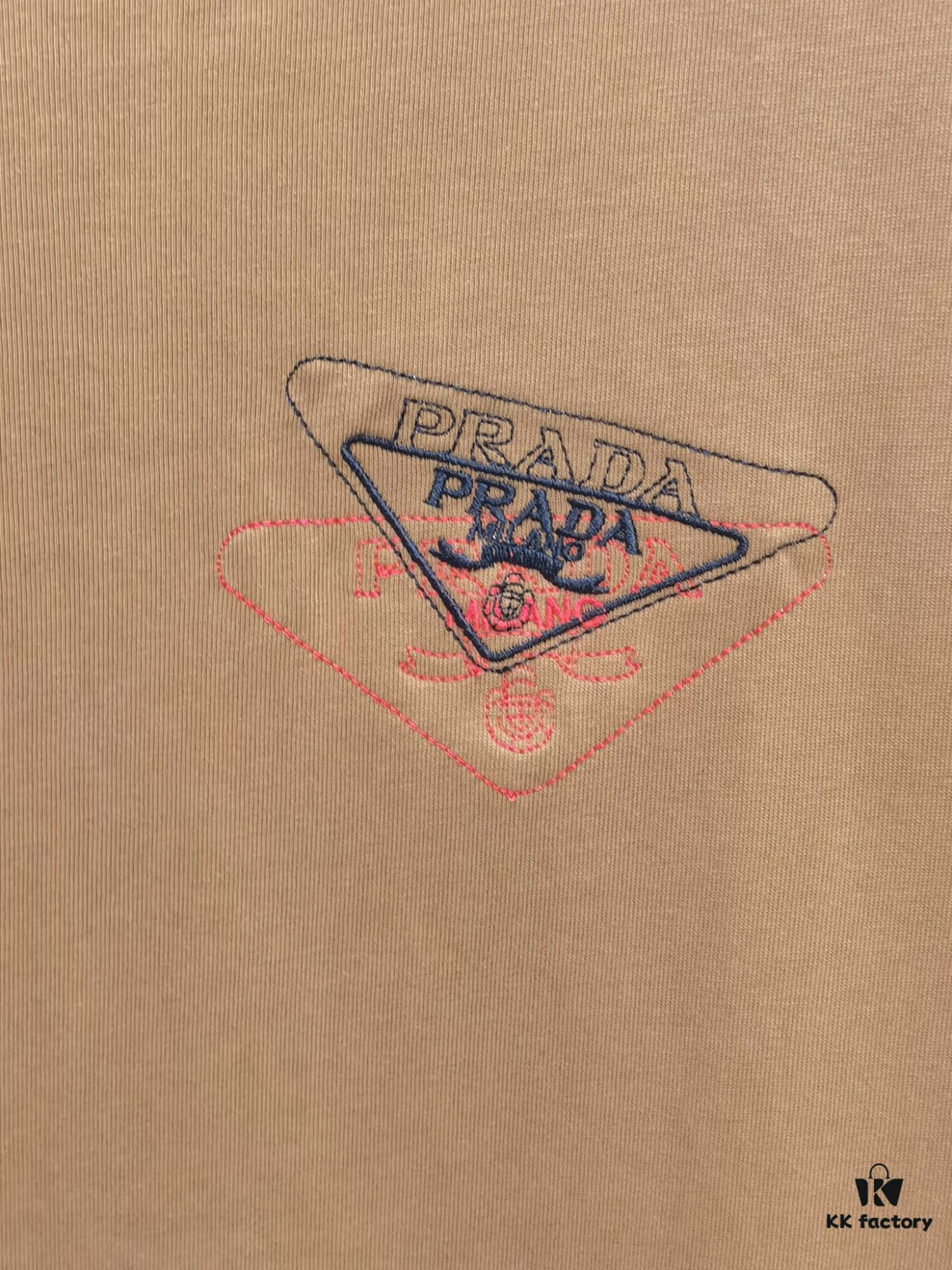 PR*DA Embroidered Premium Short Sleeve T-Shirt (Top Quality, Distinct from Standard Version)