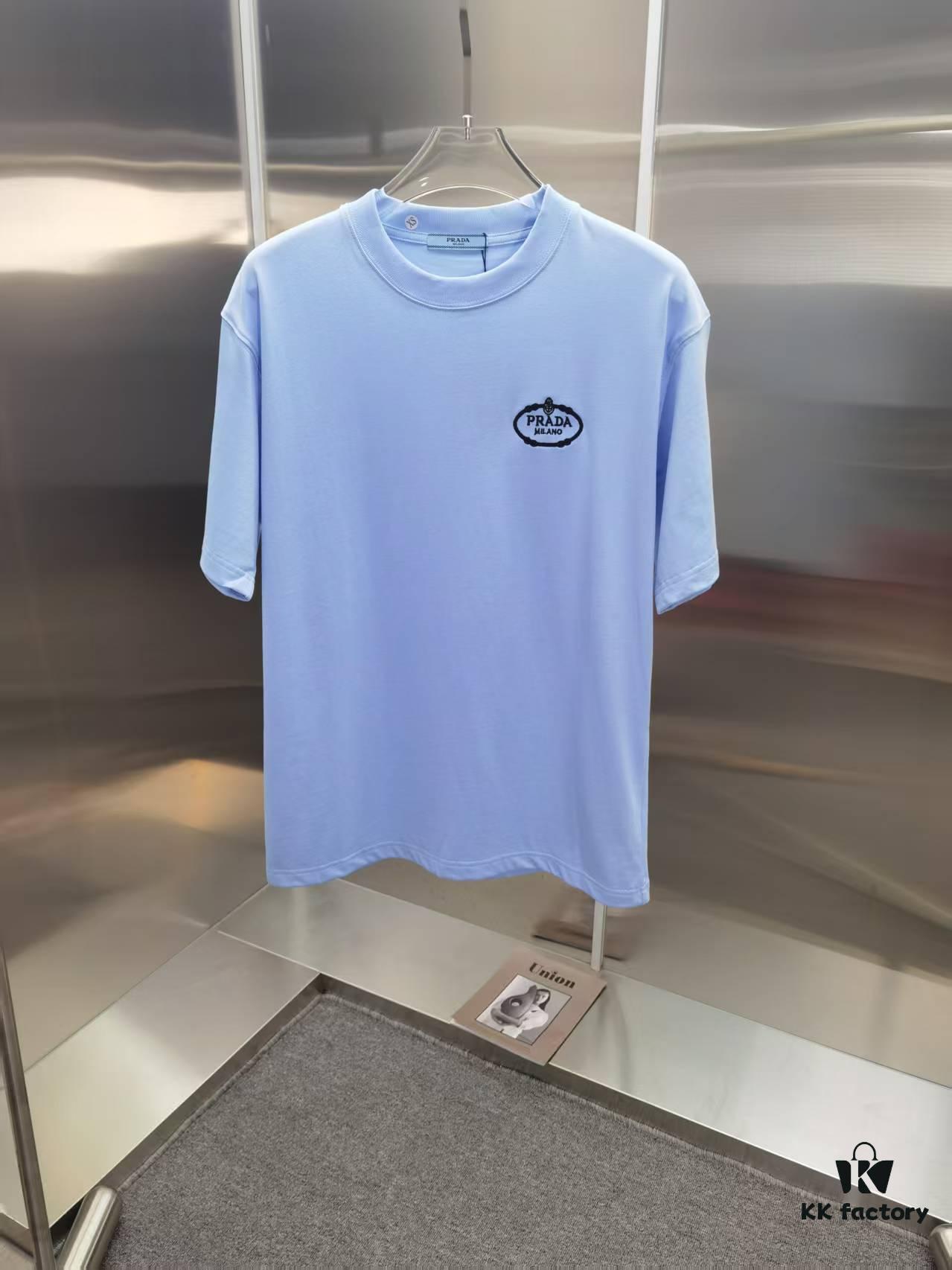 PR*DA Embroidered Premium Short Sleeve T-Shirt (High-End Version, Distinct from Standard Market Offerings)