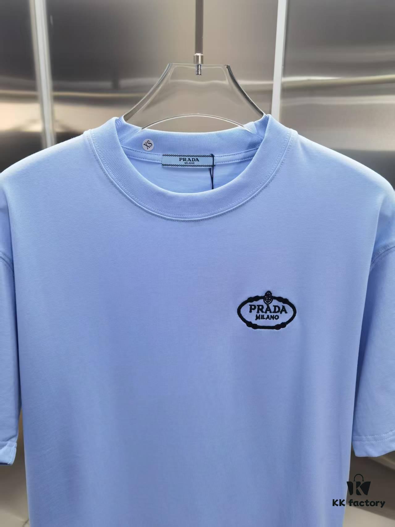 PR*DA Embroidered Premium Short Sleeve T-Shirt (High-End Version, Distinct from Standard Market Offerings)