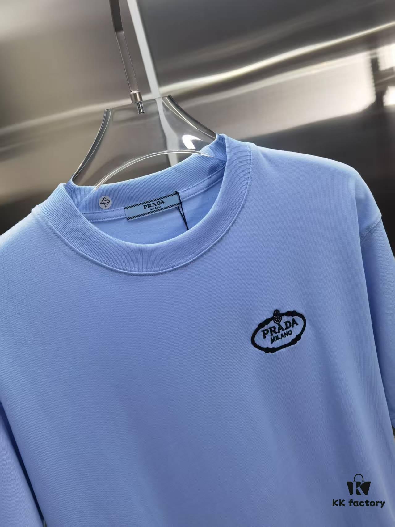 PR*DA Embroidered Premium Short Sleeve T-Shirt (High-End Version, Distinct from Standard Market Offerings)