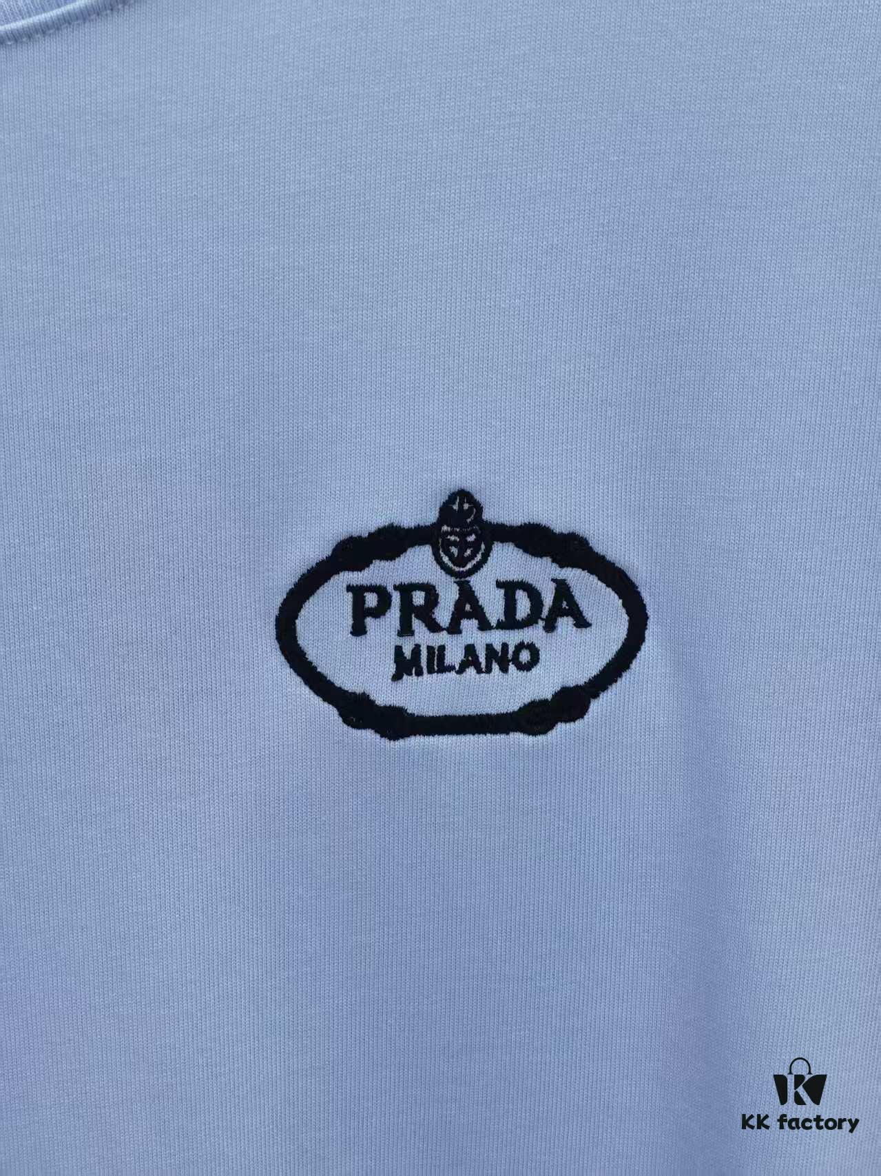 PR*DA Embroidered Premium Short Sleeve T-Shirt (High-End Version, Distinct from Standard Market Offerings)
