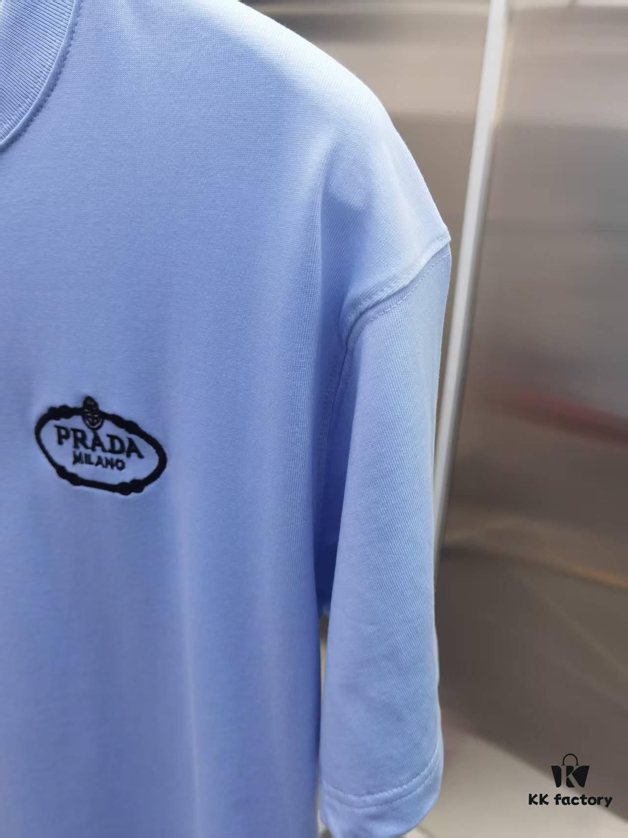 PR*DA Embroidered Premium Short Sleeve T-Shirt (High-End Version, Distinct from Standard Market Offerings)