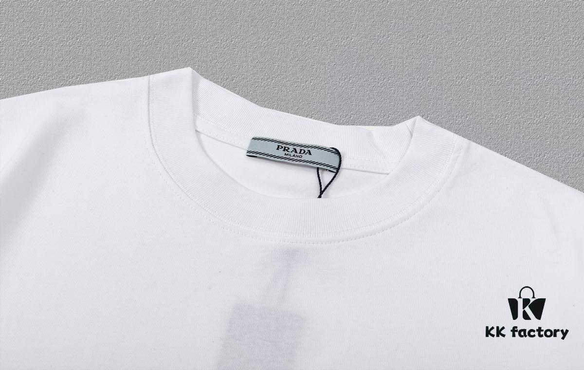 PR*DA Embroidered Short Sleeve T-Shirt (Premium Quality, Dual-Yarn 100% Cotton)