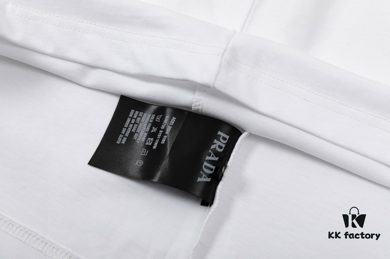 PR*DA Embroidered Short Sleeve T-Shirt (Premium Quality, Dual-Yarn 100% Cotton)