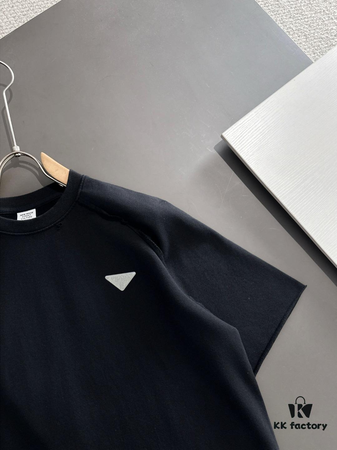 PRADA High-Quality 2025 Spring/Summer New Men's Tie-Dye Washed Short-Sleeve T-Shirt