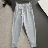 Prada 2025 Spring/Summer New Elastic Waist Casual Trousers, Lightweight Custom Fabric from Boutique, Highly Breathable and Comfortable, Exquisite Details, Brand-Inspired Design Concept Reflecting High Quality, Soft and Delicate Touch, Leisure Cut with Excellent Fit