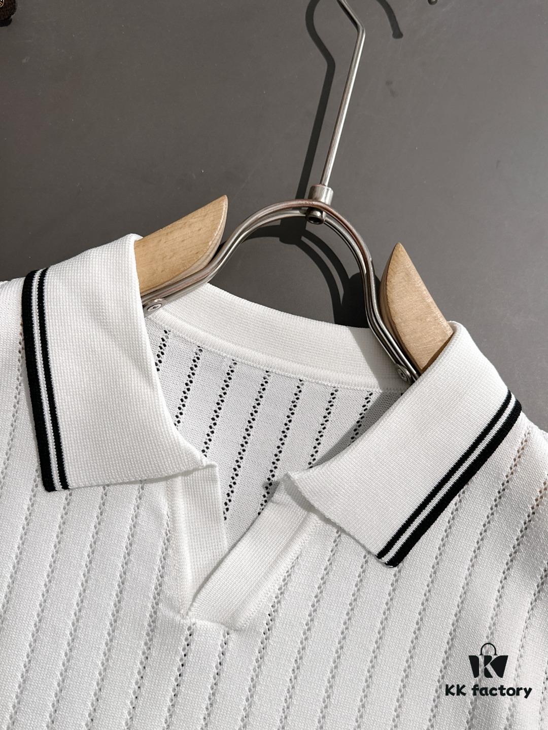 High-Quality Prada 2025 Spring/Summer New Men's Collared Short-Sleeve T-Shirt