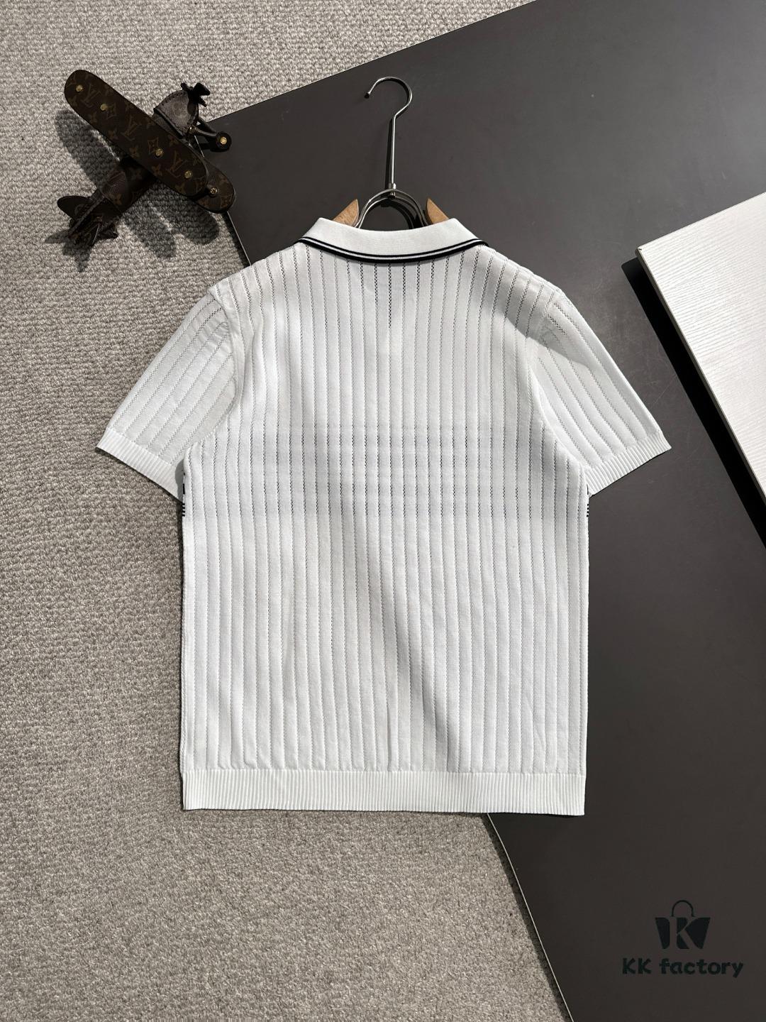 High-Quality Prada 2025 Spring/Summer New Men's Collared Short-Sleeve T-Shirt