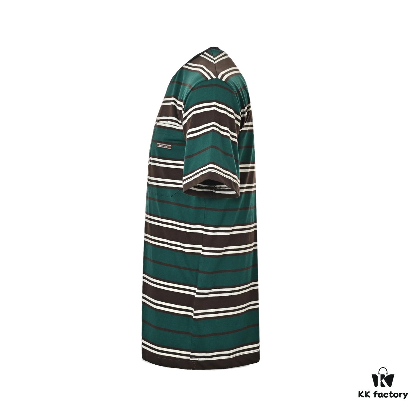 Prada Pocket Logo Striped Short Sleeve T-Shirt