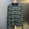 Prada Striped Long-Sleeve Polo Shirt