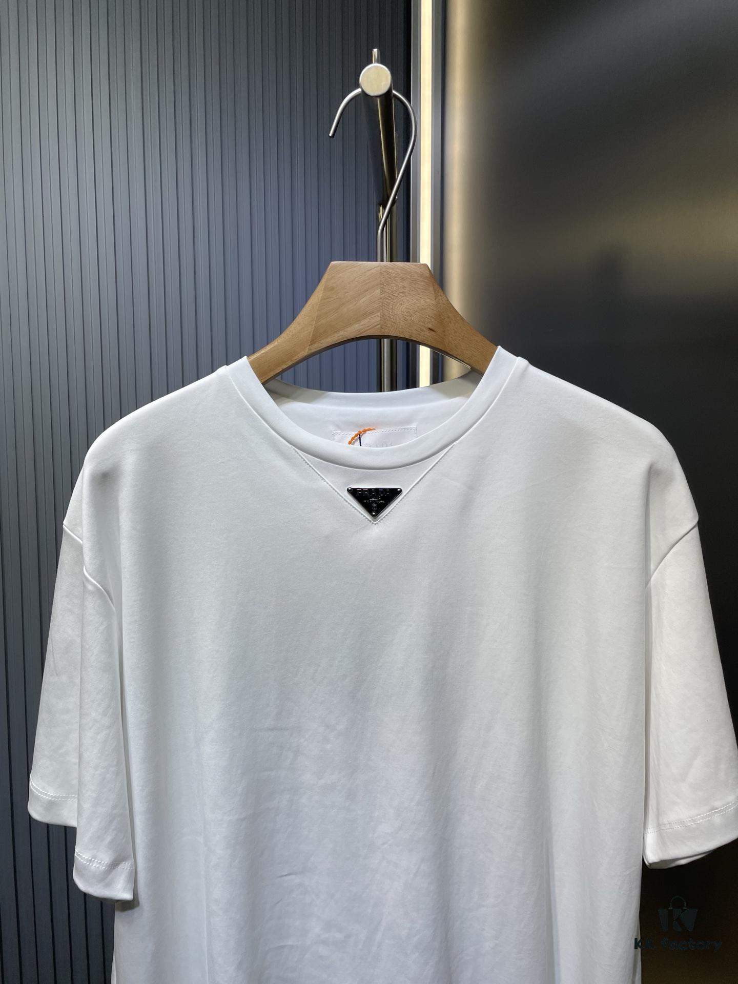 Prada Logo Triangle Short Sleeve T-Shirt
