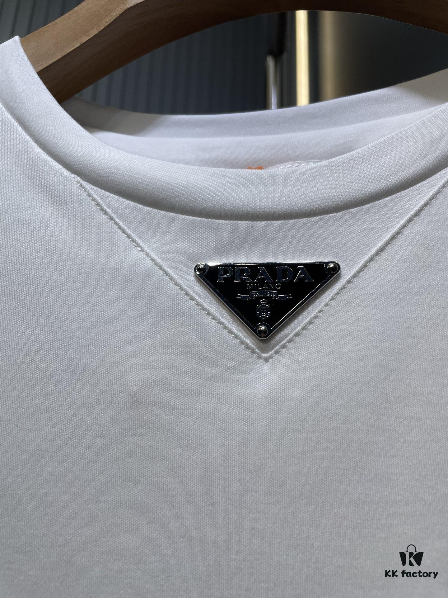 Prada Logo Triangle Short Sleeve T-Shirt