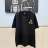 FENDI Men's 3D Embroidered Cotton Short Sleeve T-Shirt, Premium 280g Double-Layer Cotton Fabric, Comfortable and Soft, Spring/Summer New Arrival