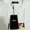 FENDI Men's Premium Cotton Embroidered Casual Short Sleeve T-Shirt, 280g Double-Layer Cotton Fabric, 3D High-End Embroidery, Spring and Summer New Arrival