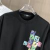 FENDI Fendi 2025 Spring/Summer New Arrival Round Neck Short Sleeve T-Shirt with Hand-Painted Front and Back Print, Made from 320g Double-Yarn Combed Cotton, Slightly Loose Fit, Soft and Substantial Fabric, Unisex Design