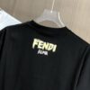 FENDI Fendi 2025 Spring/Summer New Arrival Round Neck Short Sleeve T-Shirt with Hand-Painted Front and Back Print, Made from 320g Double-Yarn Combed Cotton, Slightly Loose Fit, Soft and Substantial Fabric, Unisex Design
