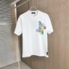 FENDI Fendi 2025 Spring/Summer New Arrival Round Neck Short Sleeve T-Shirt with Hand-Painted Front and Back Print, Made of Heavyweight 320g Double-Yarn Combed Cotton Fabric, Slightly Loose Fit, Soft and Substantial Fabric Texture, Unisex Design