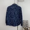 New FENDI Logo Jacquard Denim Shirt with Fringe and Double F Pattern, Spring/Summer 2024 Collection Long Sleeve Casual Shirt