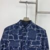New FENDI Logo Jacquard Denim Shirt with Fringe and Double F Pattern, Spring/Summer 2024 Collection Long Sleeve Casual Shirt