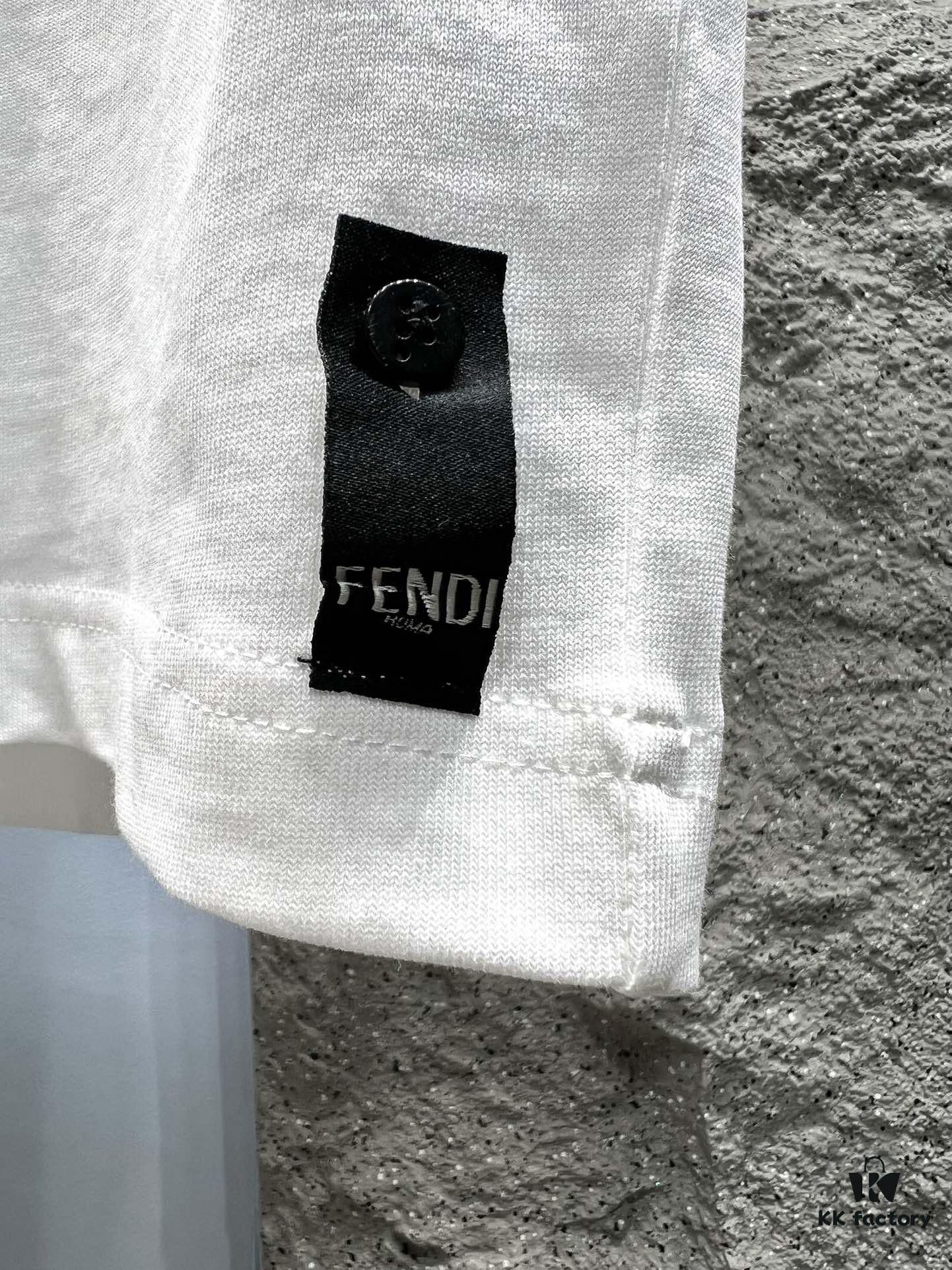 FENDI* Fendi Candy-Colored Embroidered Short Sleeve T-Shirt