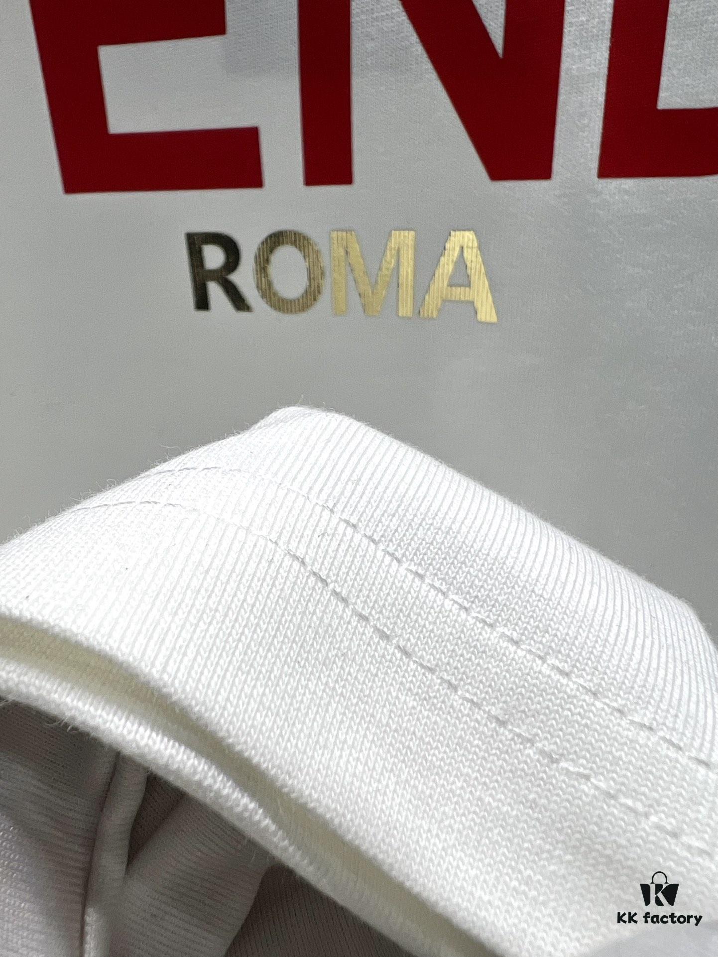 FENDI Fluorescent Letter Print Short-Sleeve T-Shirt