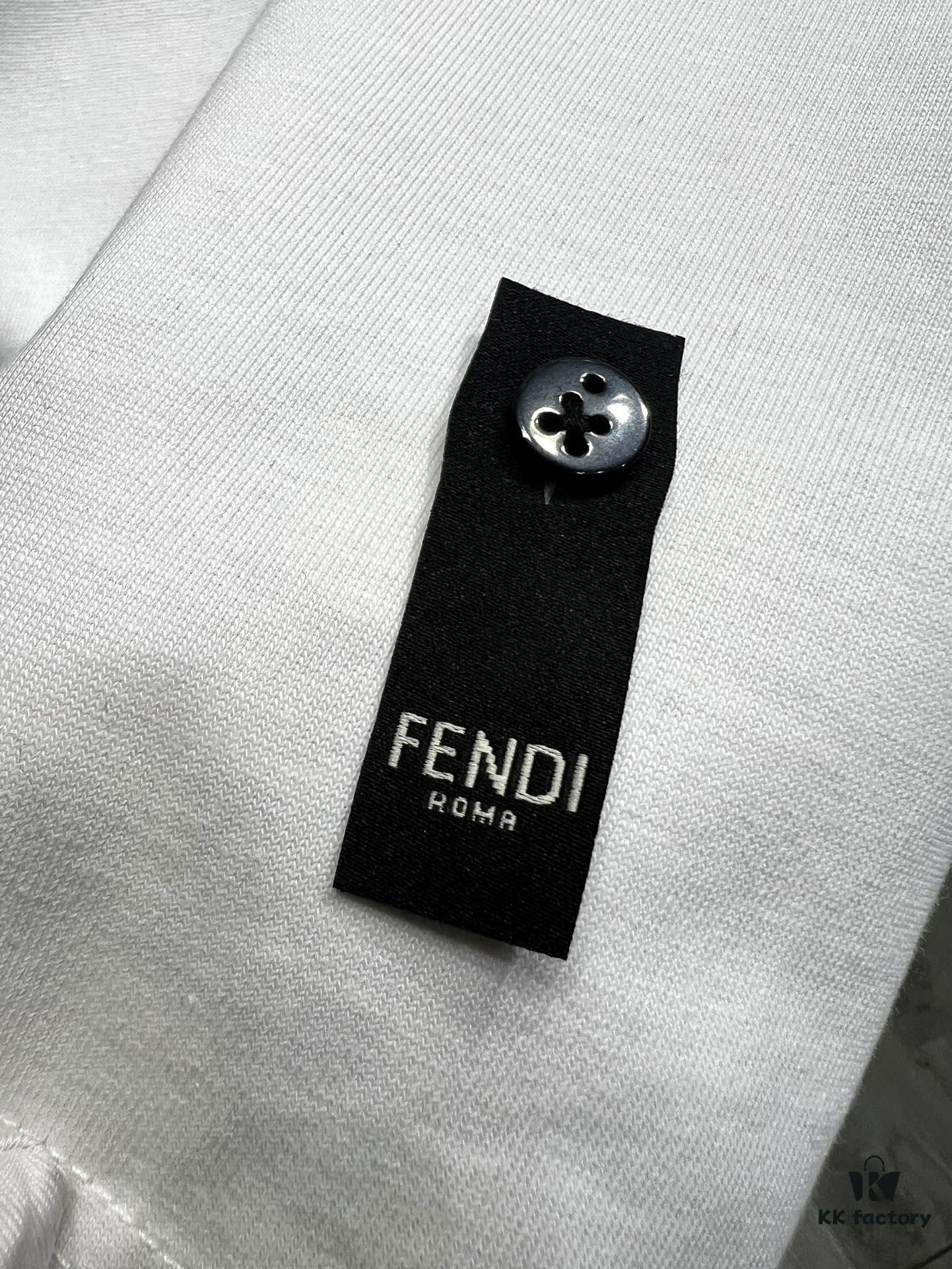 FENDI Fluorescent Letter Print Short-Sleeve T-Shirt