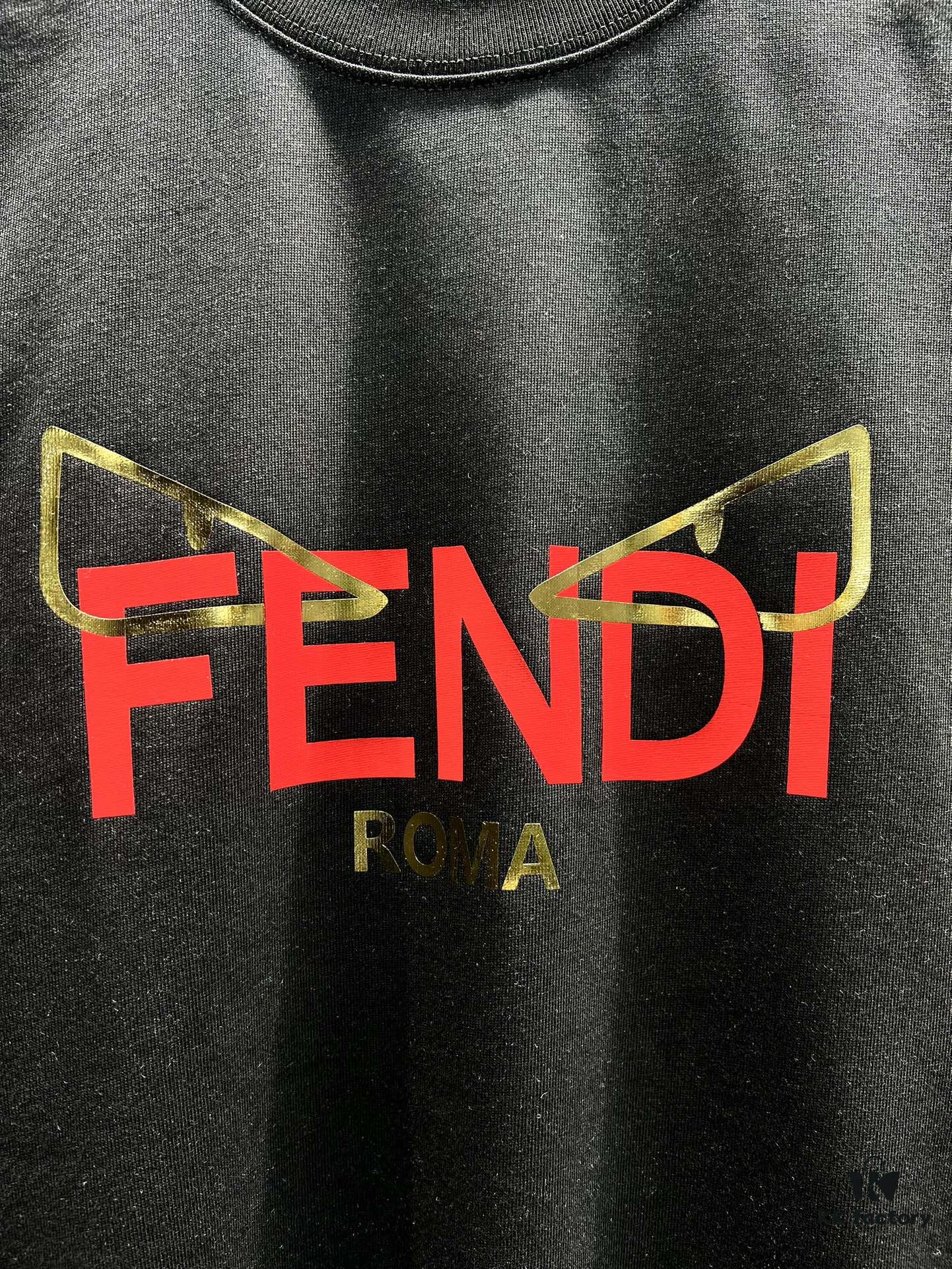 FENDI Fluorescent Logo Print Short Sleeve T-Shirt