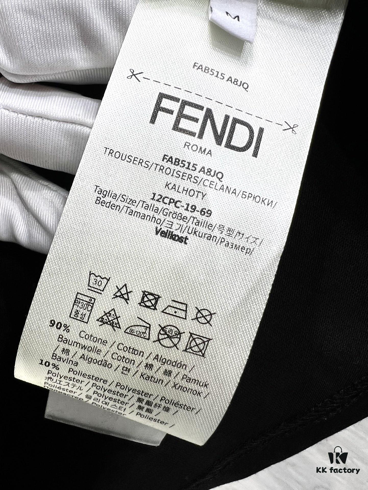 FENDI Fluorescent Logo Print Short Sleeve T-Shirt