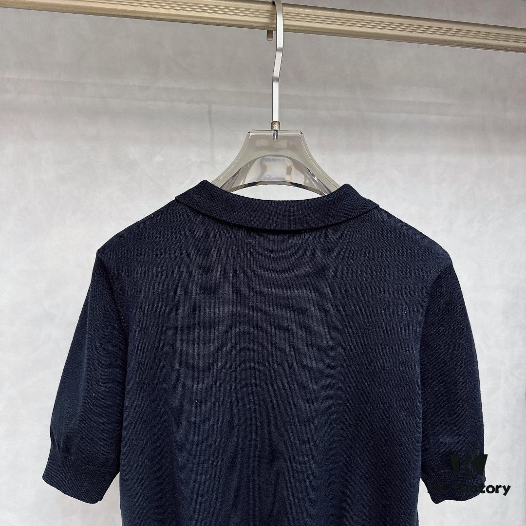 FENDI Men's Spring-Summer Knitted Short-Sleeve Casual T-Shirt, Exclusive High-End Original Order, Premium Custom Fabric, Soft and Comfortable