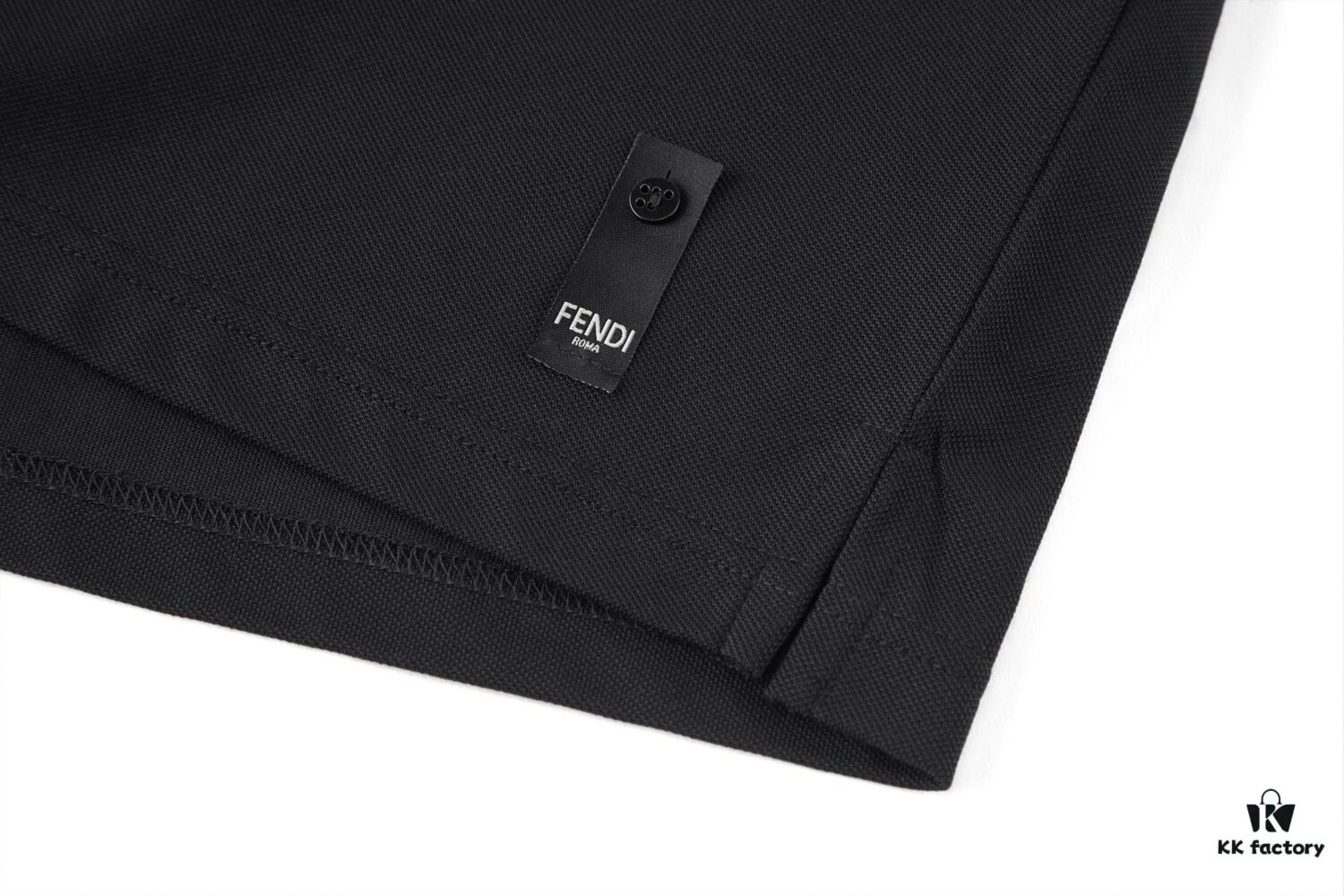FENDI FF Logo Embossed Knit Polo Shirt