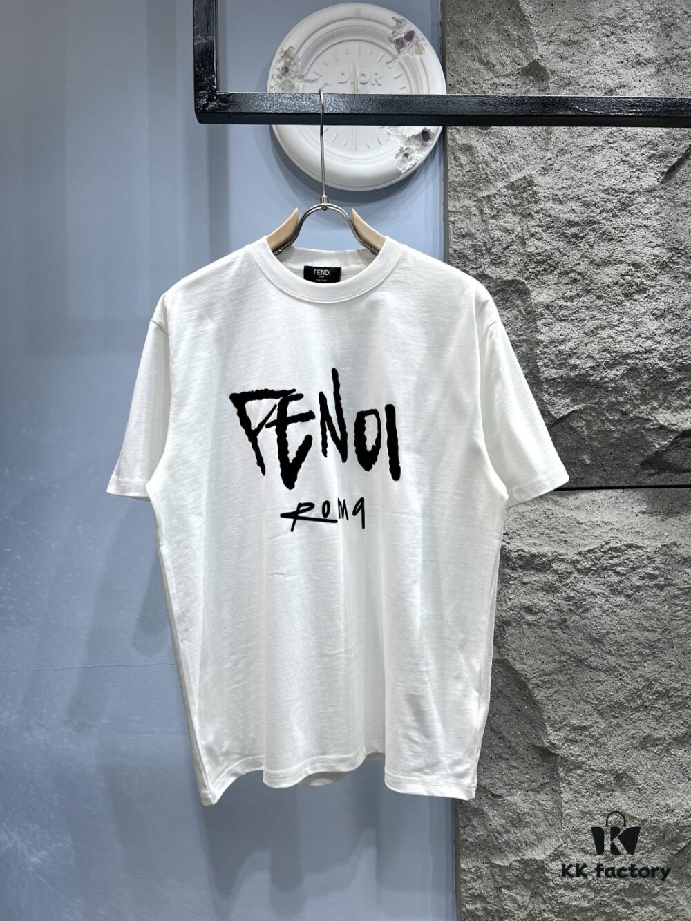 FENDI Rainbow Webbing Flag Short Sleeve T-Shirt