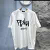 FENDI Rainbow Webbing Flag Short Sleeve T-Shirt