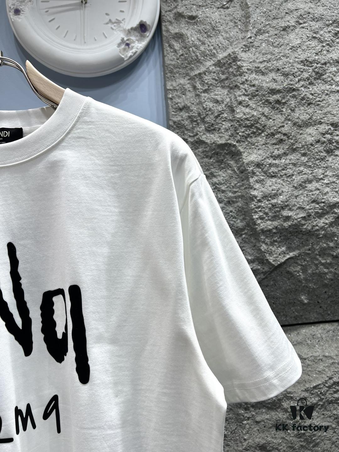 FENDI Rainbow Webbing Flag Short Sleeve T-Shirt