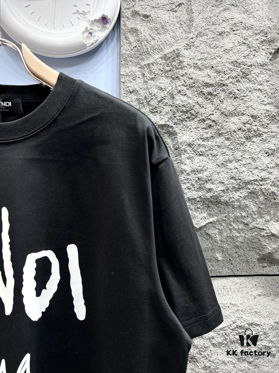 FENDI Logo-Embroidered Webbing Flag Short Sleeve T-Shirt