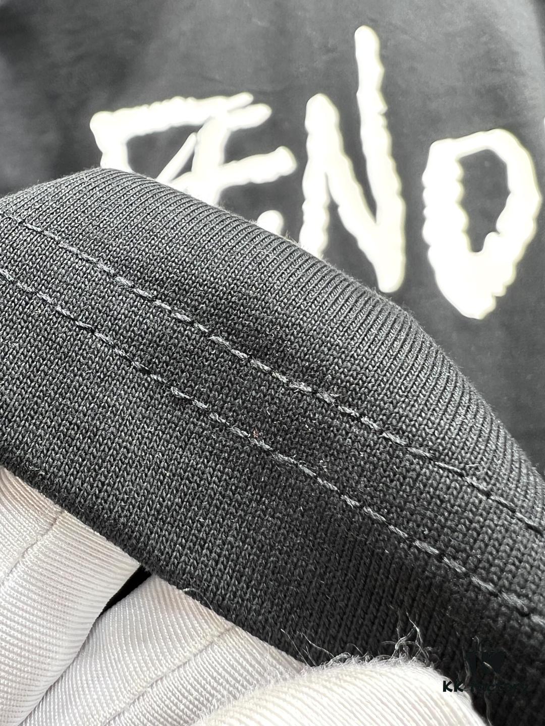 FENDI Logo-Embroidered Webbing Flag Short Sleeve T-Shirt