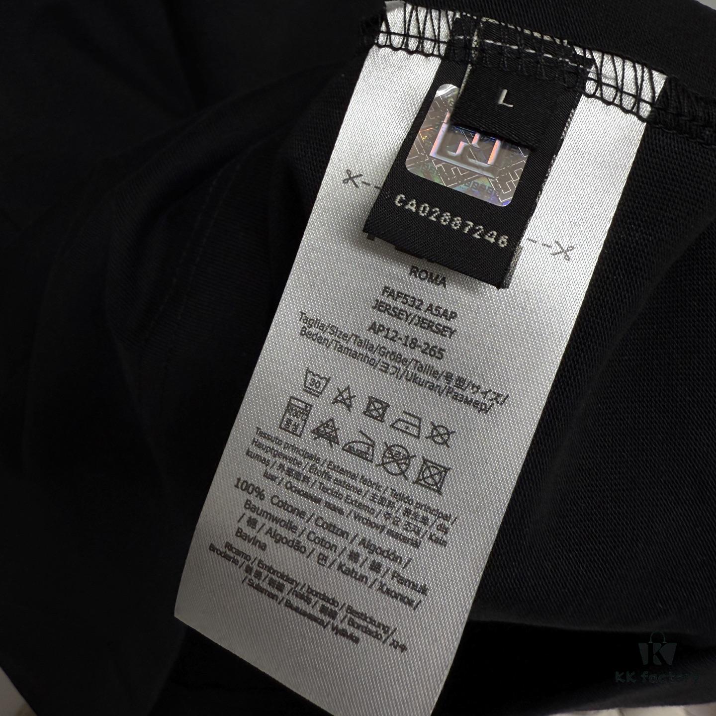 FENDI Round-Neck Short-Sleeve T-Shirt with Eye Print, Pure Cotton Fabric Featuring Gold Snake-Eye Design and Lettering Logo, Mother-of-Pearl Buttons