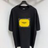 FENDI Cotton Blend Letter Appliqué Round Neck Short Sleeve T-Shirt