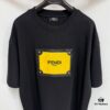 FENDI Cotton Blend Letter Appliqué Round Neck Short Sleeve T-Shirt