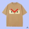 FENDI 2025 Fall Spring/Summer Collection Monster Eye Short-Sleeve T-Shirt Premium Quality, Custom Woven 270G 32-Count Double-Yarn Pure Cotton Fabric, Relaxed Fit Unisex Design