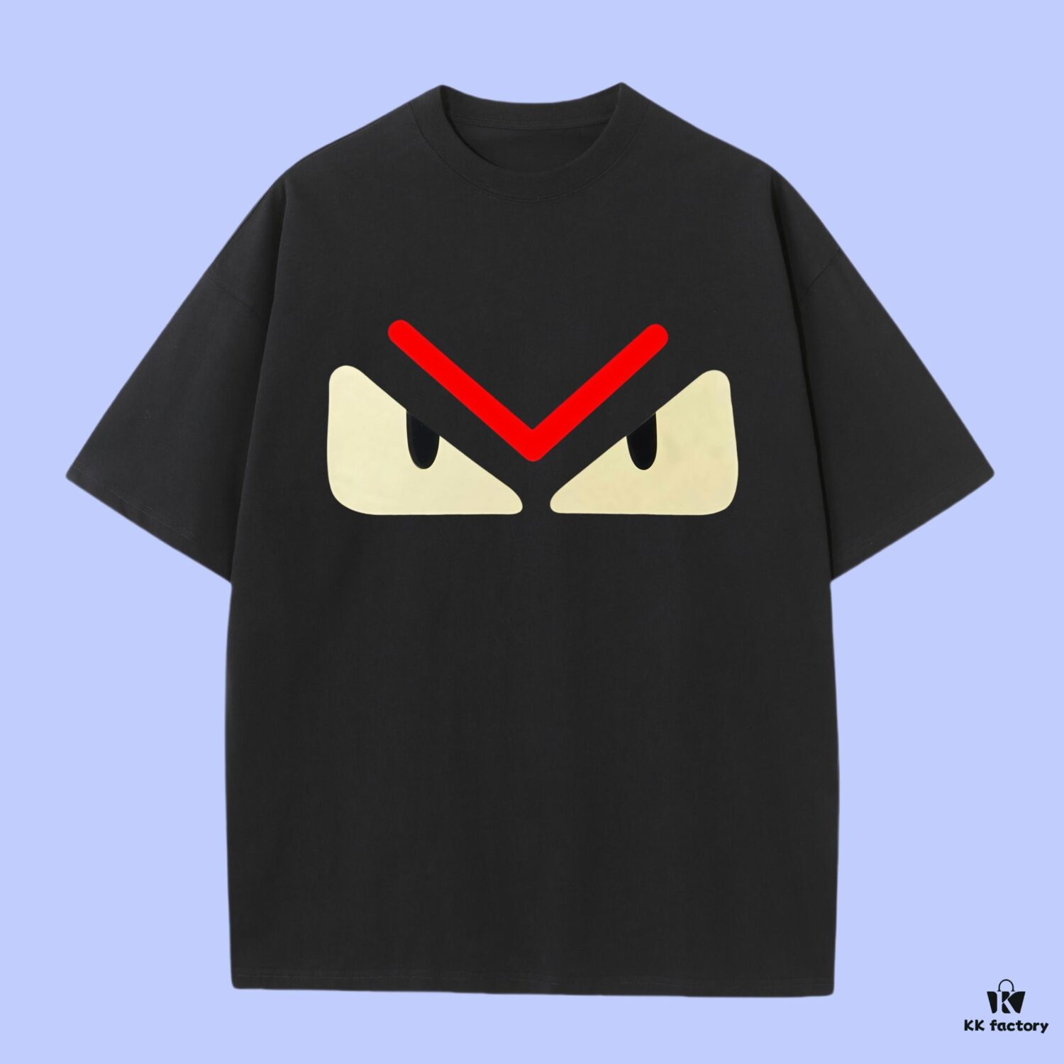 FENDI 2025 Fall Spring/Summer Collection Monster Eye Short-Sleeve T-Shirt Premium Quality, Custom-Woven 270G 32-Count Double-Yarn Pure Cotton Fabric, Relaxed Fit Unisex Design