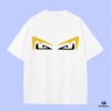 FENDI 2025 Fall Spring/Summer Collection Monster Eye Short Sleeve T-Shirt Premium Quality, Custom Woven 270G 32-Count Double-Yarn Pure Cotton Fabric, Relaxed Fit Unisex Design