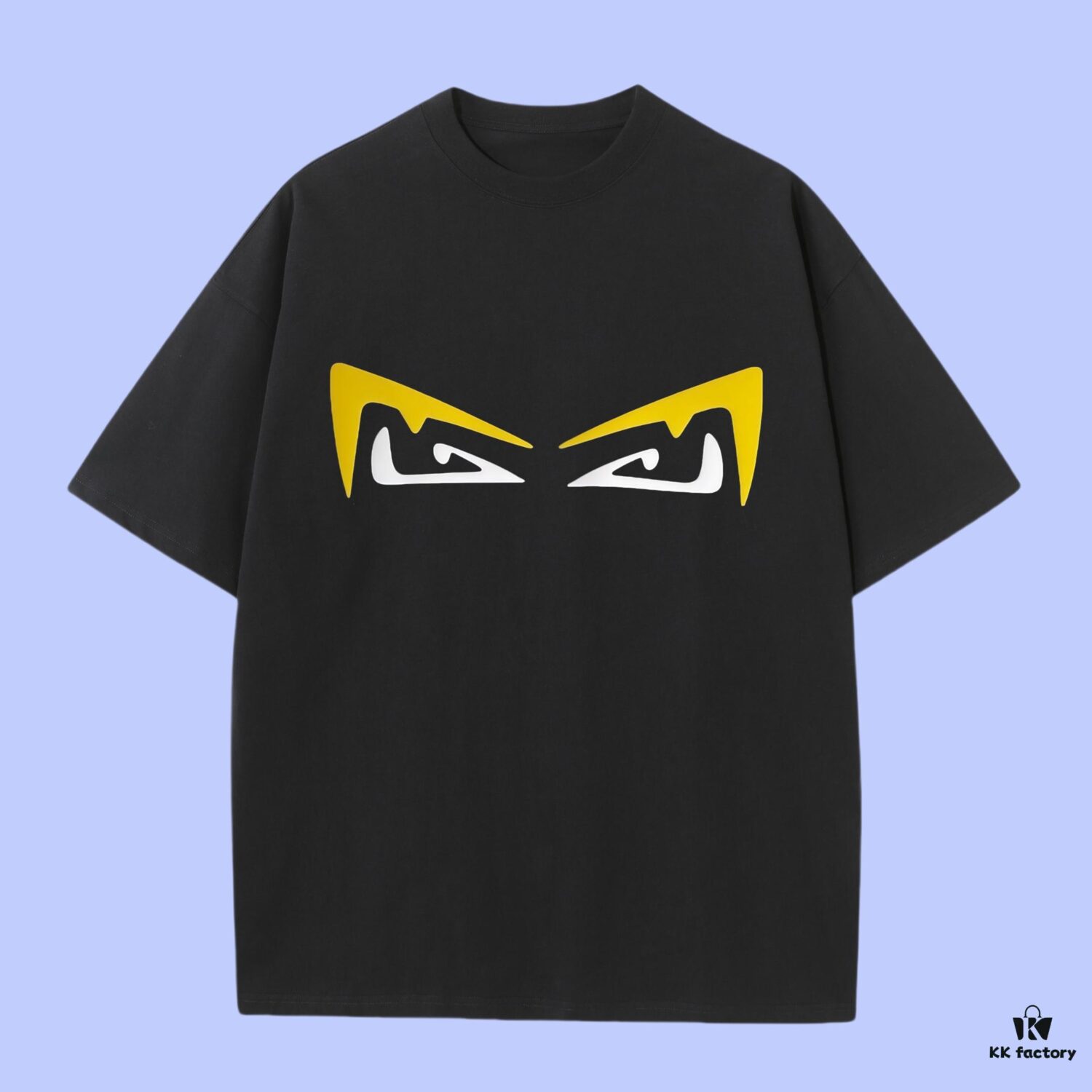 High-End Quality FENDI 2025 Fall Spring/Summer Collection Monster Eye Short-Sleeve T-Shirt, Distinct from Regular Prints, Custom-Woven 270G 32-Count Double-Yarn Pure Cotton Fabric, Loose Fit Unisex Design