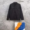 FENDI FEND Heavyweight Denim Jacket Coat in Shirt Style, Custom Woven Fabric with FF Jacquard and Towel-Like Bold Lettering